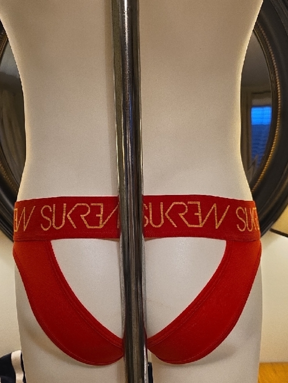 Red Men's Briefs with Gold Logo Waistband by - Picture 2 of 11